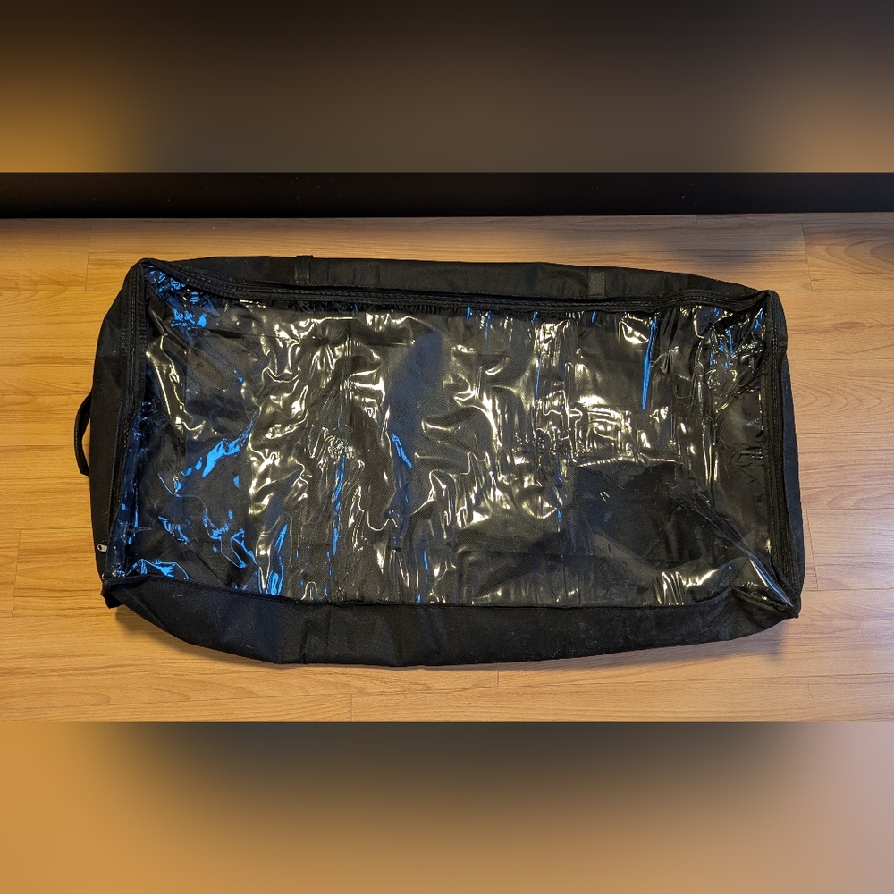 Large Black Storage Bag with Clear Vinyl Window
